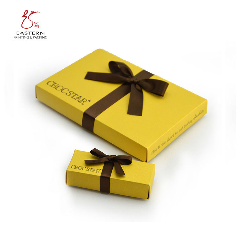 蝴蝶結絲帶天地蓋巧克力包裝盒